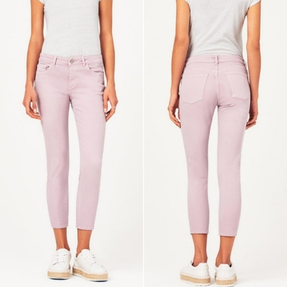 DL1961 // florence crop mid-rise instasculpt skinny stretch denim jeans orchid